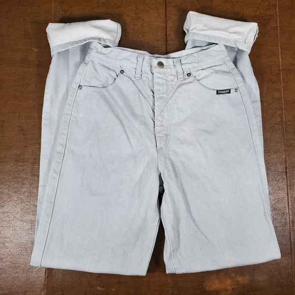 Vintage Rough Rider By Circle T Grey High Rise Jeans Ponchos on Waist, size 27 - Picture 2 of 8